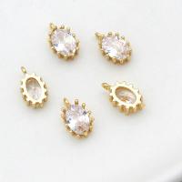 Cubic Zirconia Brass Pendants, 18K gold plated, micro pave cubic zirconia 