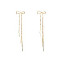 Fashion Fringe Earrings, Brass, fashion jewelry & micro pave cubic zirconia & for woman, gold 