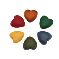 Dyed Wood Beads, Heart, no hole 