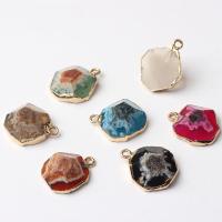 Gemstone Zinc Alloy Pendants, Natural Stone, with Zinc Alloy, DIY 