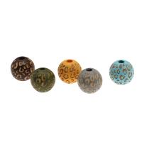 Dyed Wood Beads, Round, carved 10mmuff0c16mm Approx 4/2mm 