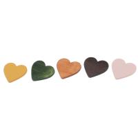 Dyed Wood Beads, Heart, no hole 