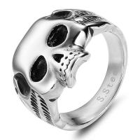 Titan Stahl Fingerring, Titanstahl, Schädel, Salben, unisex & verschiedene Größen vorhanden, verkauft von PC