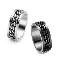 Titan Stahl Fingerring, Titanstahl, unisex & verschiedene Größen vorhanden, 8mm, verkauft von PC