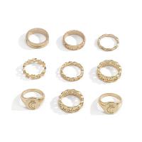 Zink-Legierung Ring Set, Zinklegierung, goldfarben plattiert, neun Stück & für Frau, 17mm,16mm, verkauft von setzen