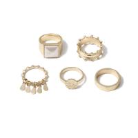 Zink-Legierung Ring Set, Zinklegierung, goldfarben plattiert, 4 Stück & für Frau, 17mm,18mm, verkauft von setzen