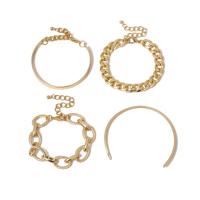 alliage de zinc Set de bracelet, bracelet & Bracelet, avec chaîne en aluminium, avec 1.96 inch chaînes de rallonge, Placage, 4 pièces & pour femme, plus de couleurs à choisir, 58mm,65mm Environ 6.2 pouce, Vendu par fixé