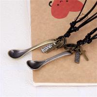 PU Leather Cord Necklace, Zinc Alloy, with PU Leather, Adjustable & Unisex 68-75cm,0.3cm 