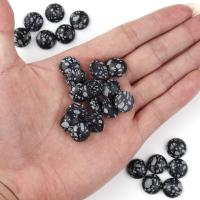 Gemstone Cabochons, Snowflake Obsidian, Round, plated, time gem jewelry & DIY 