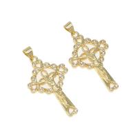 Rhinestone Brass Pendants, micro pave cubic zirconia, golden Approx 4mm 