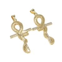 Rhinestone Brass Pendants, micro pave cubic zirconia, golden Approx 4mm 