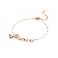 Fashion Jewelry Anklet, Acier titane, Plaqué de couleur d'or rose, pour femme Environ 8.66 pouce, Vendu par brin