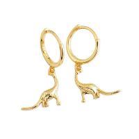 Huggie Hoop Drop Earring, 925 Sterling Silver, Dinosaur, plated, for woman Inner Approx 9mm 