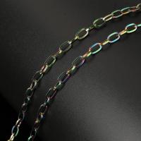 Stainless Steel Oval Chain, colorful plated, durable 