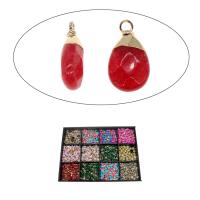 Gemstone Pendantifs en laiton, avec Agate, larme, facettes, plus de couleurs à choisir Vendu par PC