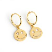 Huggie Hoop Drop Earring, 925 Sterling Silver, Smiling Face, plated, for woman Inner Approx 8.8mm 