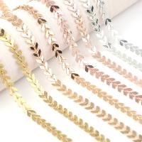 Brass Bar Chain, plated, fashion jewelry & DIY 6mm 