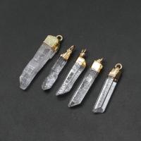 Natural Quartz Pendants, Brass, with Clear Quartz 0c 