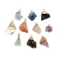 Gemstone Pendantifs en laiton, avec pierre gemme, Irrégulière, DIY, plus de couleurs à choisir Vendu par PC