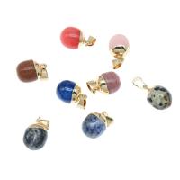 Gemstone Pendantifs en laiton, avec pierre gemme, Rond, DIY, plus de couleurs à choisir Vendu par PC