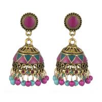 Fashion Fringe Earrings, Zinc Alloy, with Plastic, gold color plated, Bohemian style & for woman & enamel 