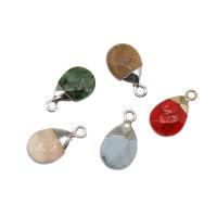 Gemstone Pendantifs en laiton, avec pierre gemme, larme, facettes, plus de couleurs à choisir Vendu par PC