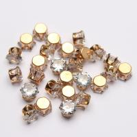 Rhinestone Zinc Alloy Beads, Crown, plated, DIY & with rhinestone, 5mm 