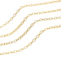 Brass Oval Chain, gold color plated, 3mm 