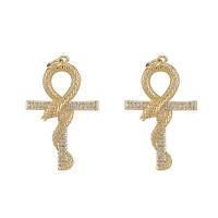 Cubic Zirconia Micro Pave Brass Pendant, gold color plated, micro pave cubic zirconia & for woman 