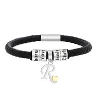 Stainless Steel Charm Bracelet, fashion jewelry & for man, black 