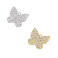 Cubic Zirconia Micro Pave Brass Pendant, Butterfly, plated, micro pave cubic zirconia Approx 1.2mm 