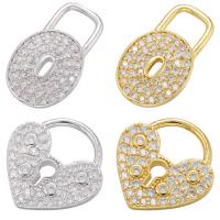 Cubic Zirconia Micro Pave Brass Pendant, plated & micro pave cubic zirconia 22*22.5mm,15*25.5mm 