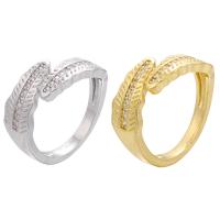 Messing Open -Finger-Ring, plattiert, Einstellbar & Micro pave Zirkonia, keine, 21mm, Innendurchmesser:ca. 17mm, verkauft von PC