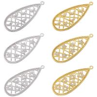 Rhinestone Brass Pendants, Teardrop, plated & with rhinestone & hollow Approx 1.2mm 