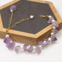 améthyste bracelet, avec perle, pour femme, violet cm, Vendu par PC