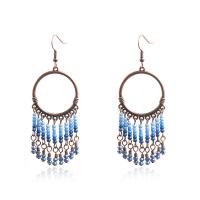 Fashion Fringe Earrings, Zinc Alloy, with Seedbead, handmade, for woman 