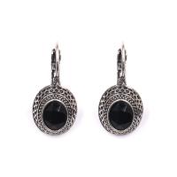 Zinc Alloy Leverback Earring, with Natural Stone, for woman, mixed colors 