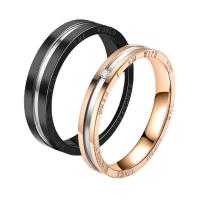 Titan Stahl Fingerring, Titanstahl, Modeschmuck & unisex & verschiedene Größen vorhanden & mit Strass, keine, verkauft von PC