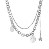 Collier de bijoux de titane, Acier titane, avec alliage de zinc, poli, différents matériaux pour le choix & unisexe, 45cm,40cm,5cm, Vendu par brin