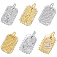 Cubic Zirconia Micro Pave Brass Pendant, plated & micro pave cubic zirconia & for woman Approx 3mm 