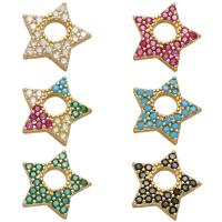 Cubic Zirconia Micro Pave Brass Pendant, Star, plated, micro pave cubic zirconia & for woman Approx 4mm 