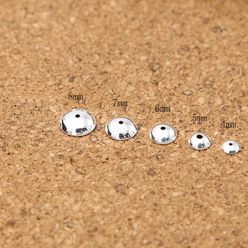 Sterling Silver Bead Caps, 925 Sterling Silver, Round, different size for choice, Sold By PC