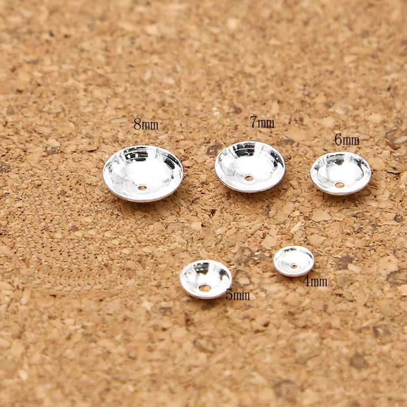 Sterling Silver Bead Caps, 925 Sterling Silver, Round, different size for choice, Sold By PC