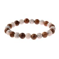 Edelstein Armbänder, Holz, mit Naturstein, unisex, keine, 8mm, Länge:19-21 cm, verkauft von PC