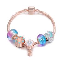 European Bracelets de laiton, avec chalumeau & alliage de zinc, Placage, pour femme & émail & avec strass, plus de couleurs à choisir, Vendu par PC