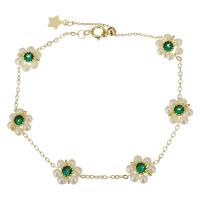 bracelet en laiton de perle d'eau douce cultivée, avec Doublé or, 14K rempli d’or, pour femme, vert 1.5mm Environ 7 pouce, Vendu par PC