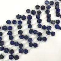 Natürlichen Lapislazuli Perlen, Rose, geschnitzt, DIY, blau, 12mm, Länge:38 cm, 15PCs/Strang, verkauft von Strang