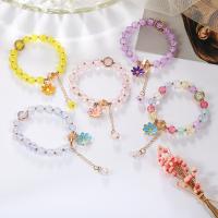 Bracelets de cristal en alliage zinc, Cristal craquelé, avec fil élastique & alliage de zinc, pour femme, plus de couleurs à choisir cm, Vendu par PC