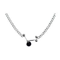 Collier de bijoux de titane, Acier titane, pour femme, argent cm, Vendu par PC