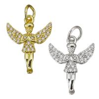 Cubic Zirconia Micro Pave Brass Pendant, Angel, plated, micro pave cubic zirconia Approx 3.5mm 